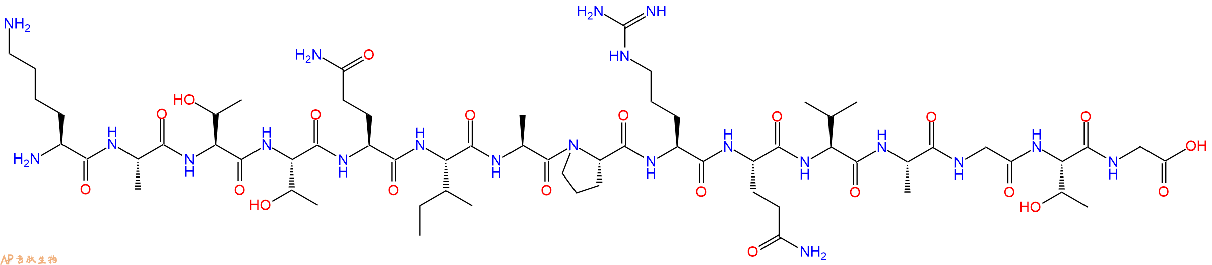 专肽生物产品H2N-Lys-Ala-Thr-Thr-Gln-Ile-Ala-Pro-Arg-Gln-Val-Ala-Gly-Thr-Gly-OH