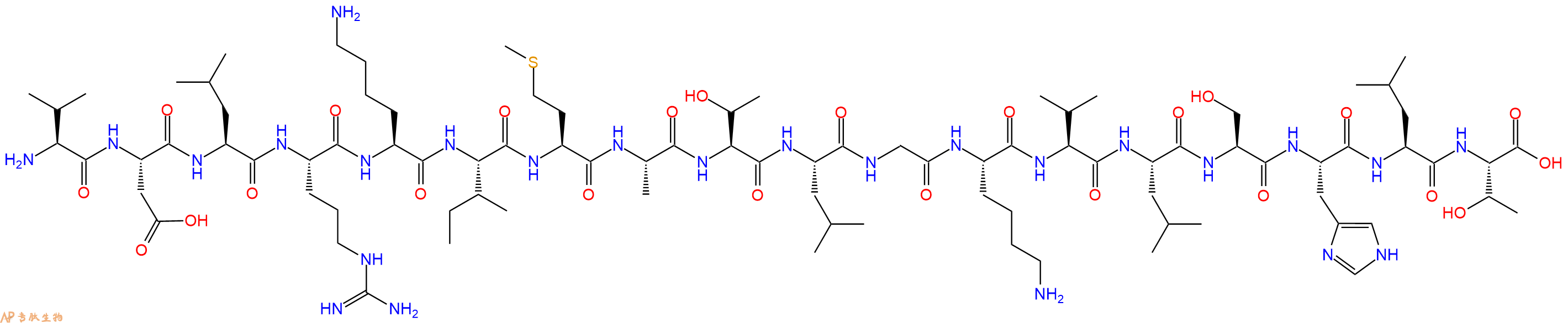 专肽生物产品H2N-Val-Asp-Leu-Arg-Lys-Ile-Met-Ala-Thr-Leu-Gly-Lys-Val-Leu-Ser-His-Leu-Thr-OH