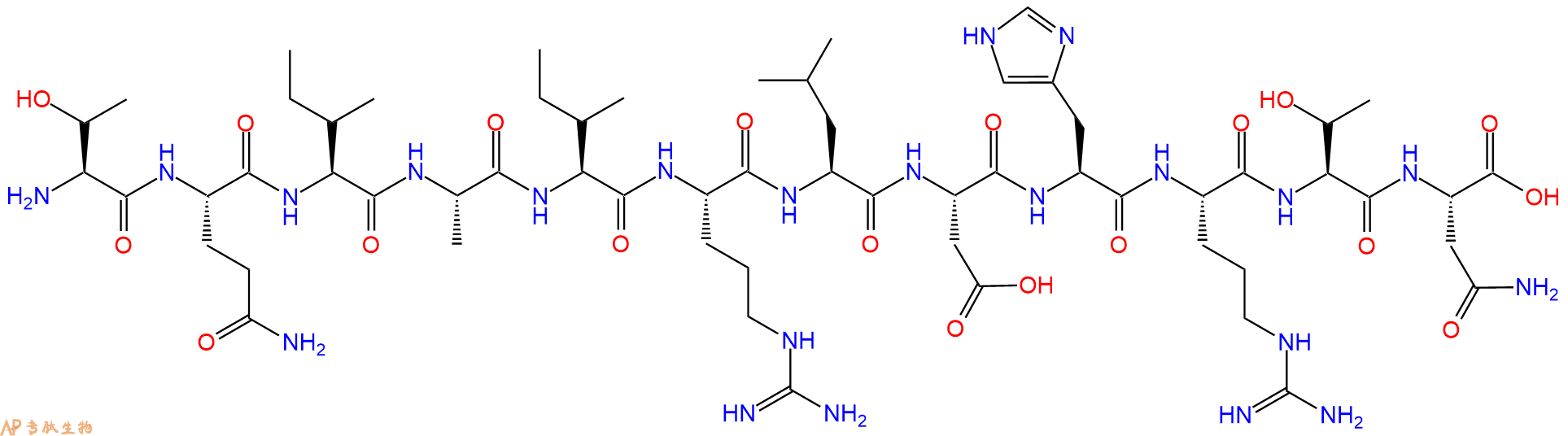 专肽生物产品H2N-Thr-Gln-Ile-Ala-Ile-Arg-Leu-Asp-His-Arg-Thr-Asn-OH