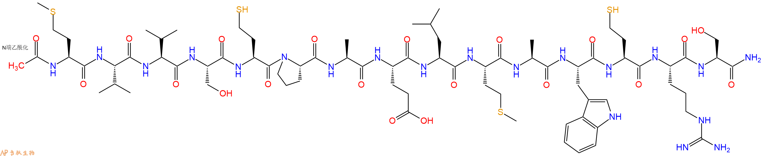 专肽生物产品Ac-Met-Val-Val-Ser-HomoCys-Pro-Ala-Glu-Leu-Met-Ala-Trp-HomoCys-Arg-Ser-CONH2