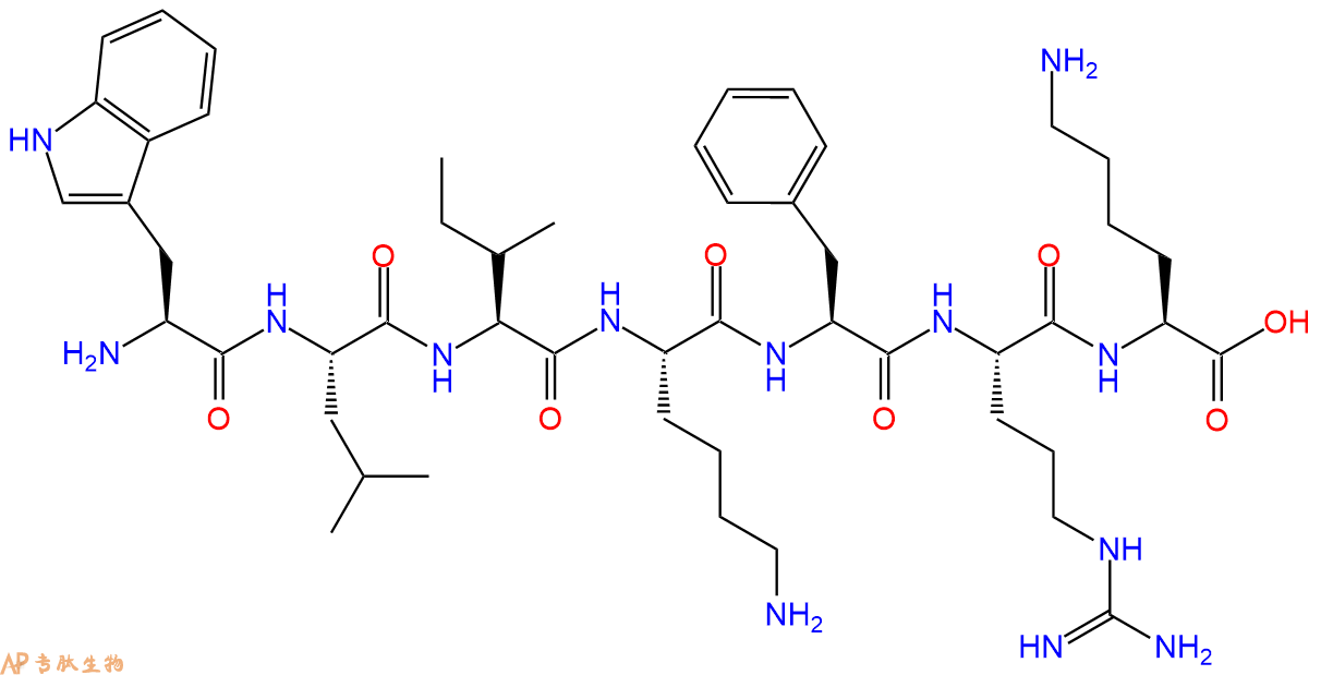 专肽生物产品H2N-Trp-Leu-Ile-Lys-Phe-Arg-Lys-OH