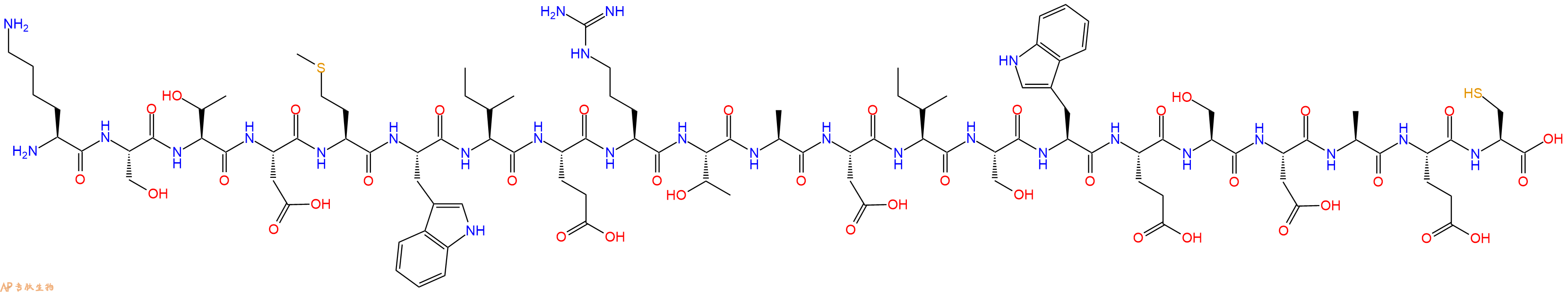 专肽生物产品H2N-Lys-Ser-Thr-Asp-Met-Trp-Ile-Glu-Arg-Thr-Ala-Asp-Ile-Ser-Trp-Glu-Ser-Asp-Ala-Glu-Cys-OH