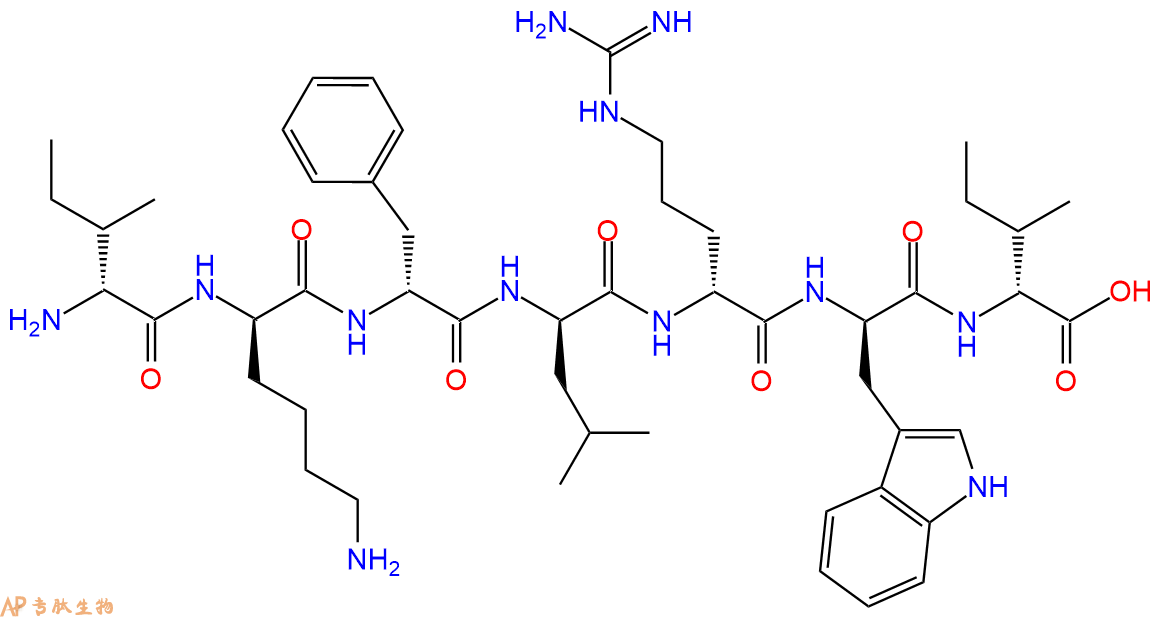 专肽生物产品H2N-DIle-DLys-DPhe-DLeu-DArg-DTrp-DIle-OH