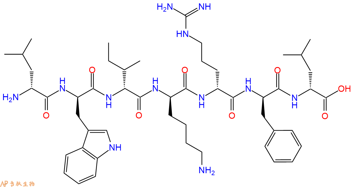 专肽生物产品H2N-DLeu-DTrp-DIle-DLys-DArg-DPhe-DLeu-OH