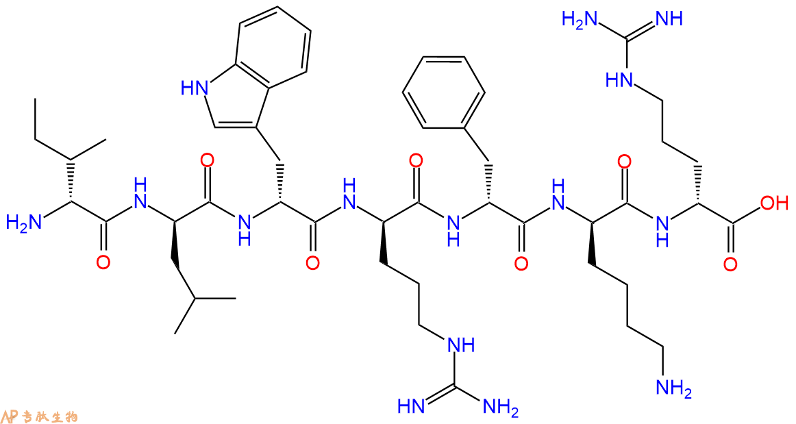 专肽生物产品H2N-DIle-DLeu-DTrp-DArg-DPhe-DLys-DArg-OH