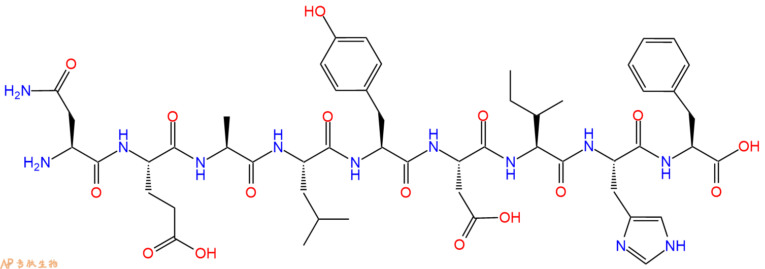 专肽生物产品H2N-Asn-Glu-Ala-Leu-Tyr-Asp-Ile-His-Phe-OH