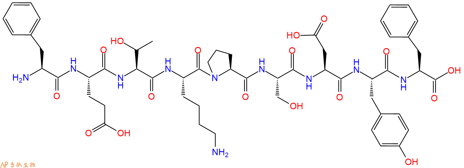 专肽生物产品H2N-Phe-Glu-Thr-Lys-Pro-Ser-Asp-Tyr-Phe-OH
