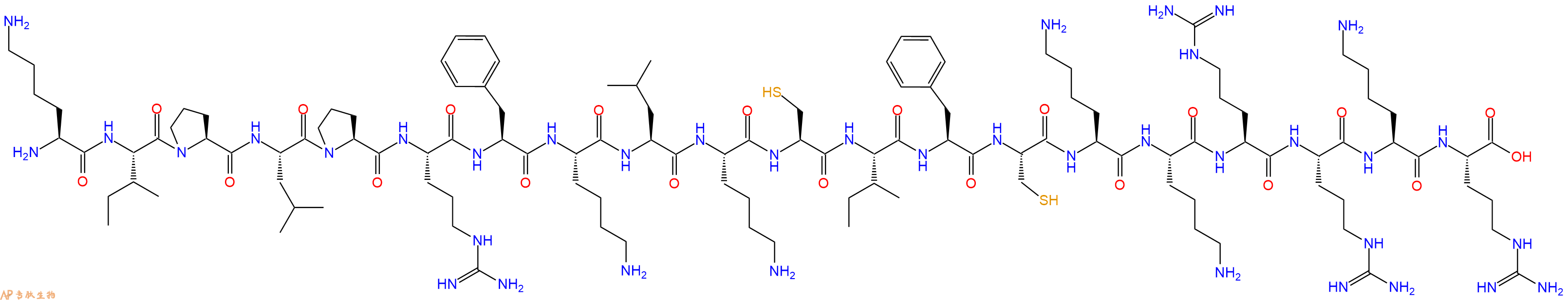 专肽生物产品H2N-Lys-Ile-Pro-Leu-Pro-Arg-Phe-Lys-Leu-Lys-Cys-Ile-Phe-Cys-Lys-Lys-Arg-Arg-Lys-Arg-OH