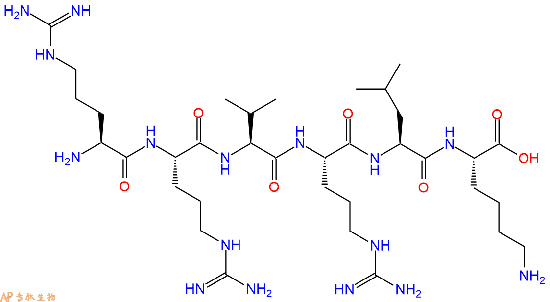 专肽生物产品H2N-Arg-Arg-Val-Arg-Leu-Lys-OH