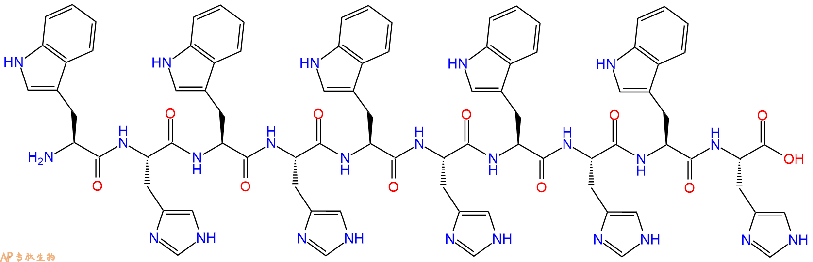 专肽生物产品H2N-Trp-His-Trp-His-Trp-His-Trp-His-Trp-His-OH