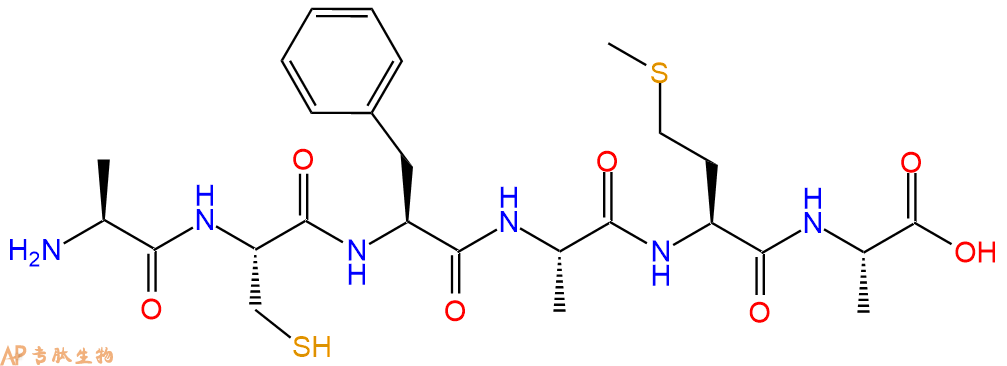 专肽生物产品H2N-Ala-Cys-Phe-Ala-Met-Ala-OH
