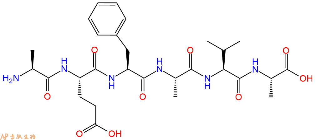 专肽生物产品H2N-Ala-Glu-Phe-Ala-Val-Ala-OH