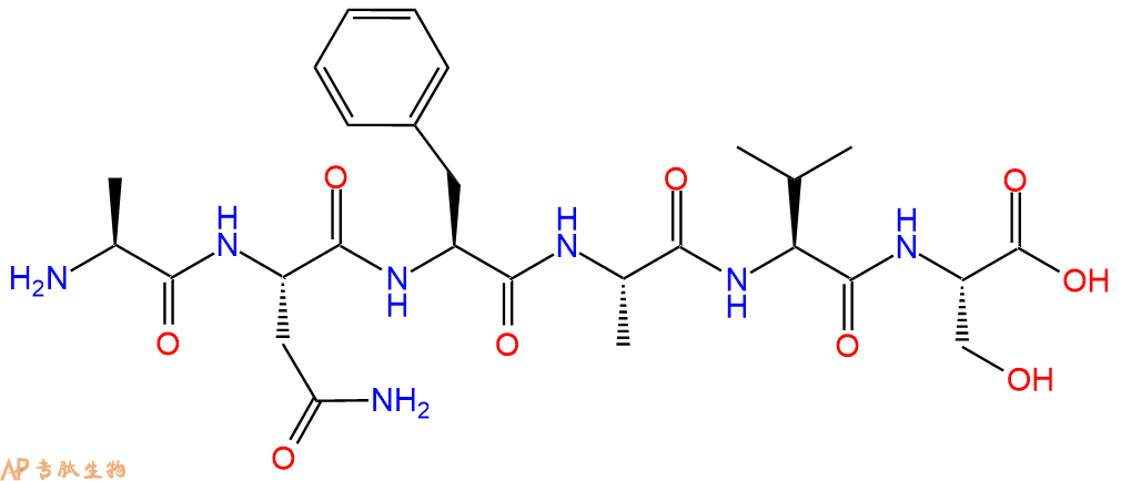 专肽生物产品H2N-Ala-Asn-Phe-Ala-Val-Ser-OH