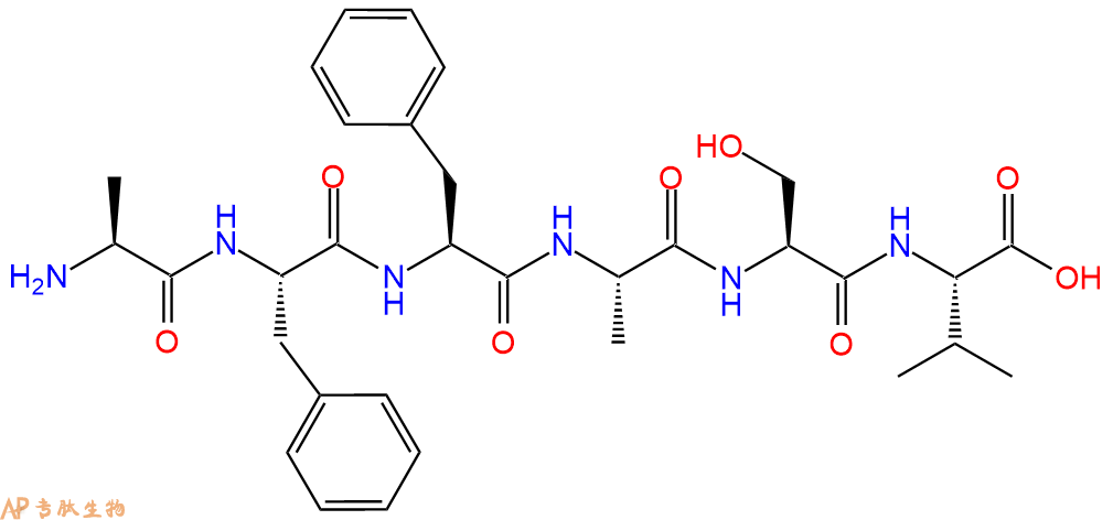 专肽生物产品H2N-Ala-Phe-Phe-Ala-Ser-Val-OH