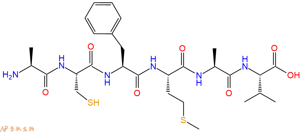 专肽生物产品H2N-Ala-Cys-Phe-Met-Ala-Val-OH