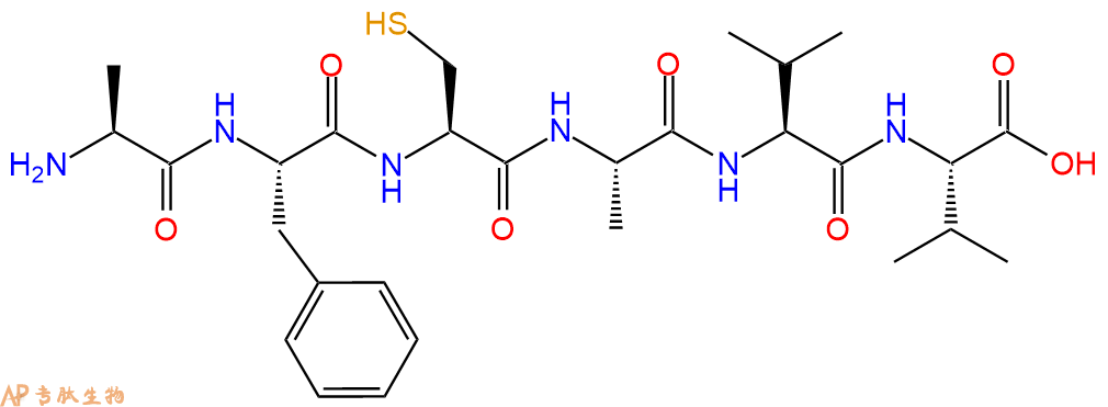 专肽生物产品H2N-Ala-Phe-Cys-Ala-Val-Val-OH