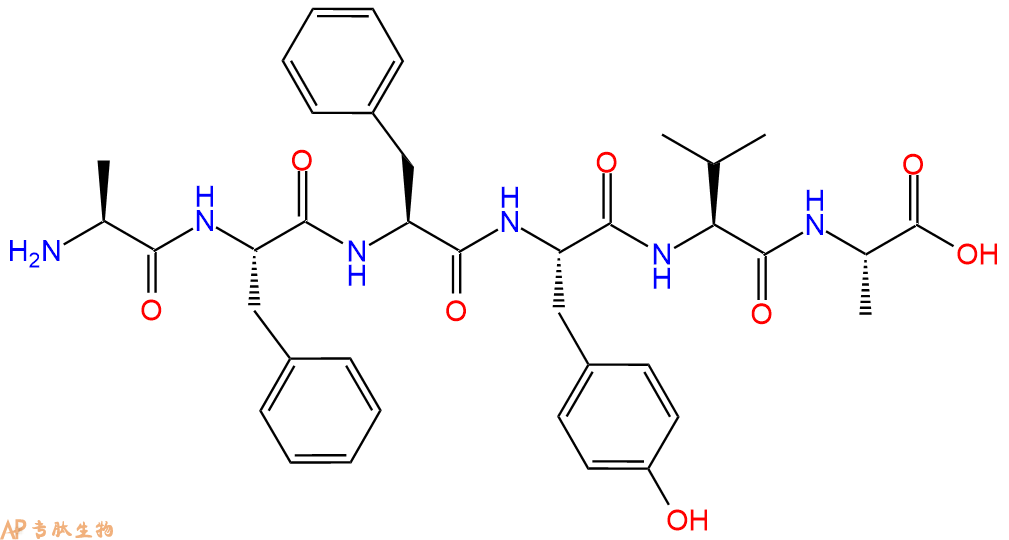专肽生物产品H2N-Ala-Phe-Phe-Tyr-Val-Ala-OH