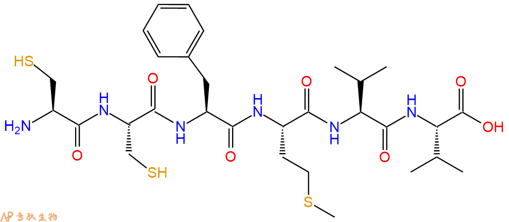 专肽生物产品H2N-Cys-Cys-Phe-Met-Val-Val-OH