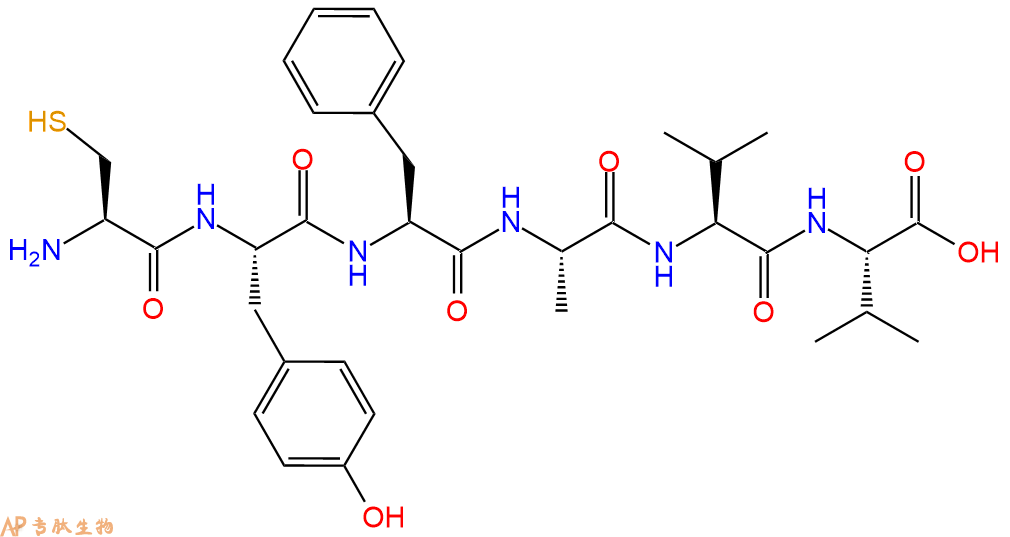 专肽生物产品H2N-Cys-Tyr-Phe-Ala-Val-Val-OH
