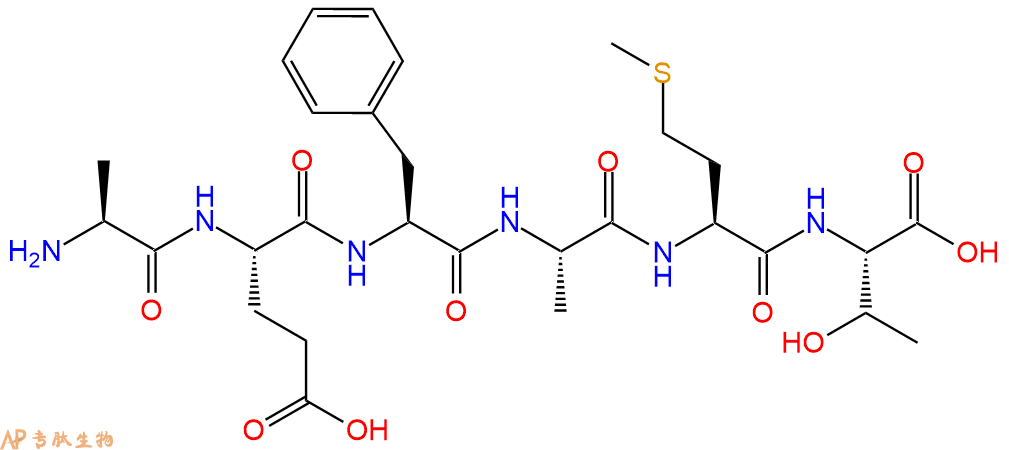 专肽生物产品H2N-Ala-Glu-Phe-Ala-Met-Thr-OH