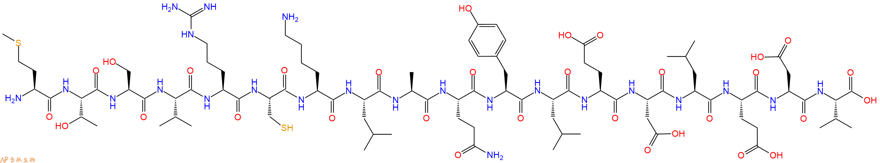 专肽生物产品H2N-Met-Thr-Ser-Val-Arg-Cys-Lys-Leu-Ala-Gln-Tyr-Leu-Glu-Asp-Leu-Glu-Asp-Val-OH