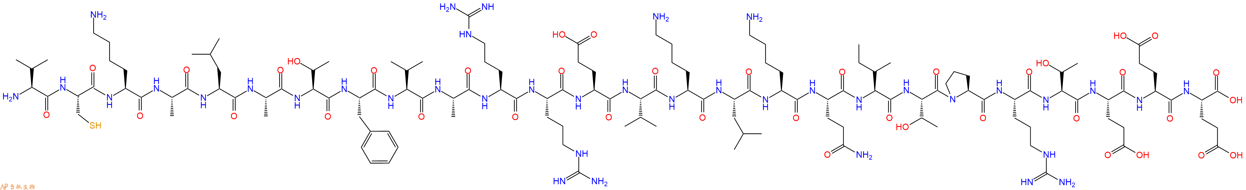 专肽生物产品H2N-Val-Cys-Lys-Ala-Leu-Ala-Thr-Phe-Val-Ala-Arg-Arg-Glu-Val-Lys-Leu-Lys-Gln-Ile-Thr-Pro-Arg-Thr-Glu-Glu-Glu-OH