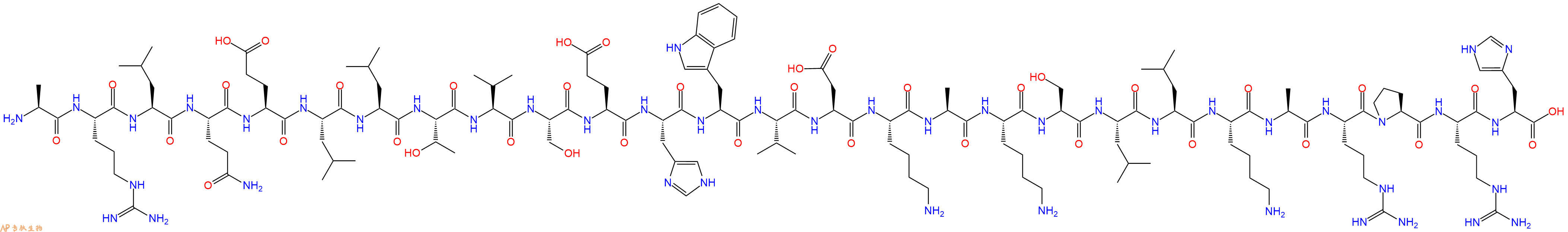 专肽生物产品H2N-Ala-Arg-Leu-Gln-Glu-Leu-Leu-Thr-Val-Ser-Glu-His-Trp-Val-Asp-Lys-Ala-Lys-Ser-Leu-Leu-Lys-Ala-Arg-Pro-Arg-His-OH