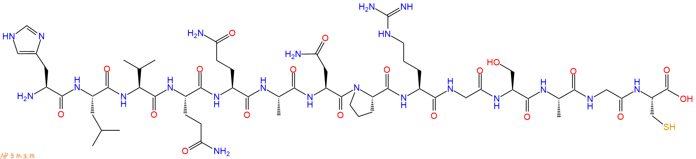 专肽生物产品H2N-His-Leu-Val-Gln-Gln-Ala-Asn-Pro-Arg-Gly-Ser-Ala-Gly-Cys-OH