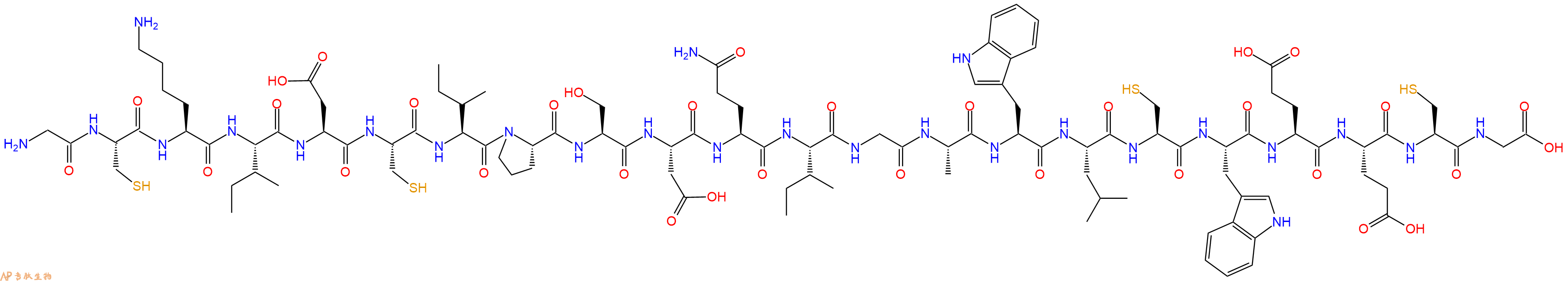 专肽生物产品H2N-Gly-Cys-Lys-Ile-Asp-Cys-Ile-Pro-Ser-Asp-Gln-Ile-Gly-Ala-Trp-Leu-Cys-Trp-Glu-Glu-Cys-Gly-OH