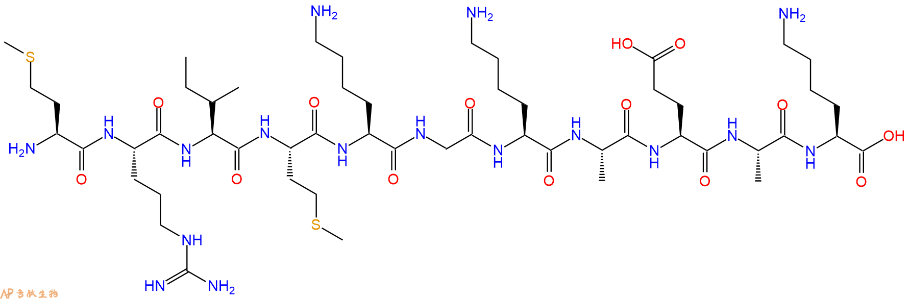 专肽生物产品H2N-Met-Arg-Ile-Met-Lys-Gly-Lys-Ala-Glu-Ala-Lys-OH