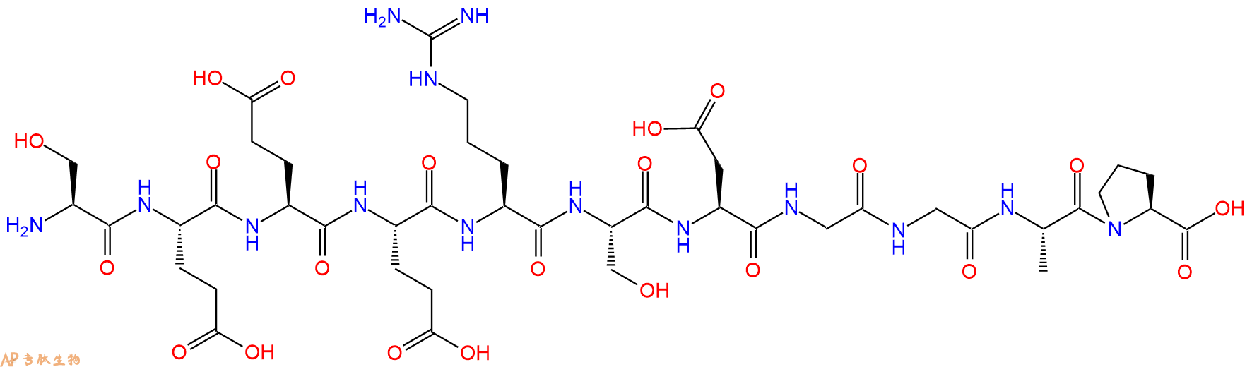 专肽生物产品H2N-Ser-Glu-Glu-Glu-Arg-Ser-Asp-Gly-Gly-Ala-Pro-OH