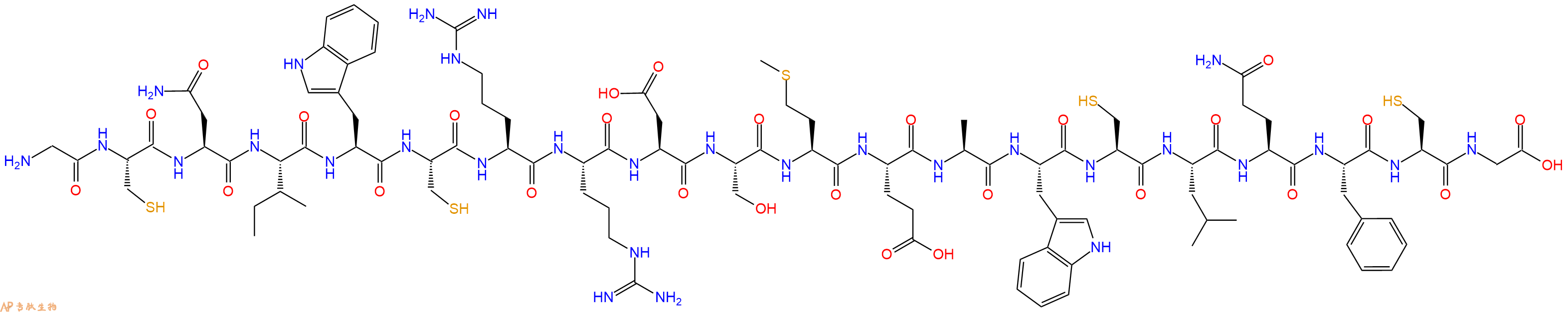 专肽生物产品H2N-Gly-Cys-Asn-Ile-Trp-Cys-Arg-Arg-Asp-Ser-Met-Glu-Ala-Trp-Cys-Leu-Gln-Phe-Cys-Gly-OH