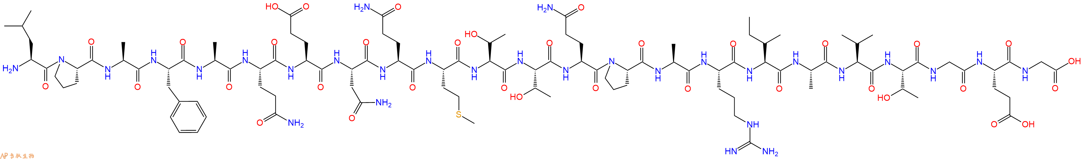 专肽生物产品H2N-Leu-Pro-Ala-Phe-Ala-Gln-Glu-Asn-Gln-Met-Thr-Thr-Gln-Pro-Ala-Arg-Ile-Ala-Val-Thr-Gly-Glu-Gly-OH