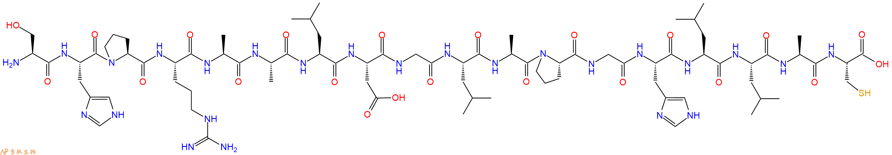 专肽生物产品H2N-Ser-His-Pro-Arg-Ala-Ala-Leu-Asp-Gly-Leu-Ala-Pro-Gly-His-Leu-Leu-Ala-Cys-OH