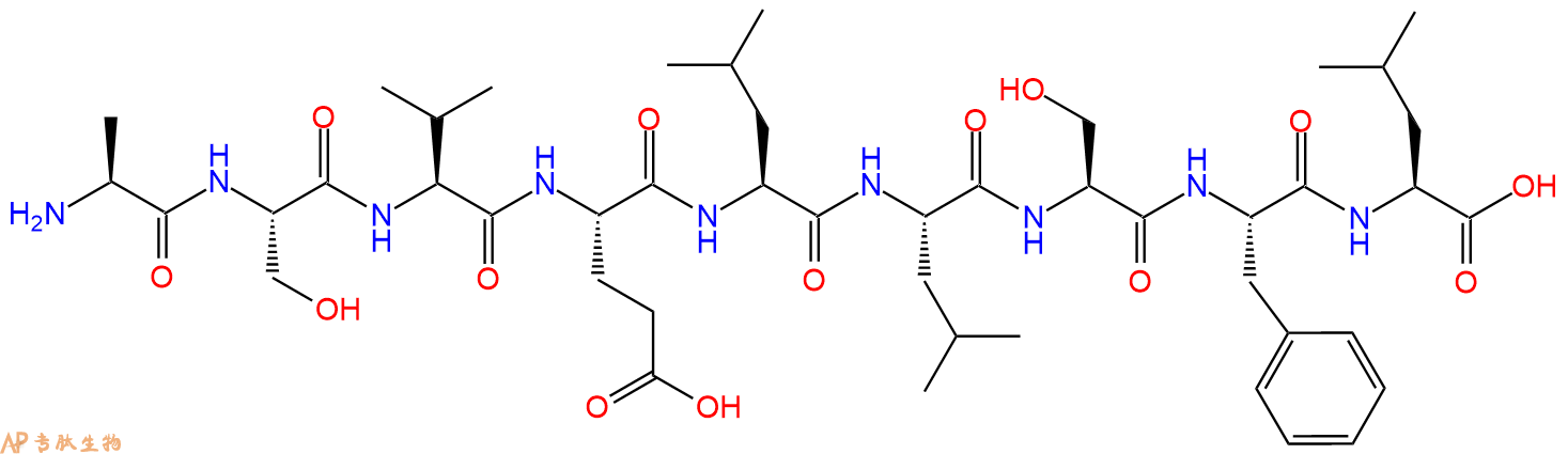 专肽生物产品H2N-Ala-Ser-Val-Glu-Leu-Leu-Ser-Phe-Leu-OH