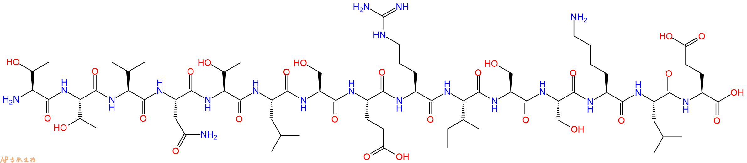 专肽生物产品H2N-Thr-Thr-Val-Asn-Thr-Leu-Ser-Glu-Arg-Ile-Ser-Ser-Lys-Leu-Glu-OH