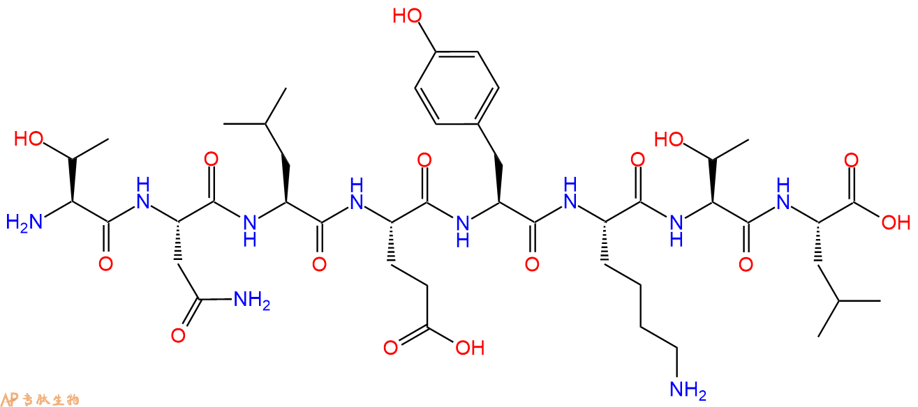 专肽生物产品H2N-Thr-Asn-Leu-Glu-Tyr-Lys-Thr-Leu-OH