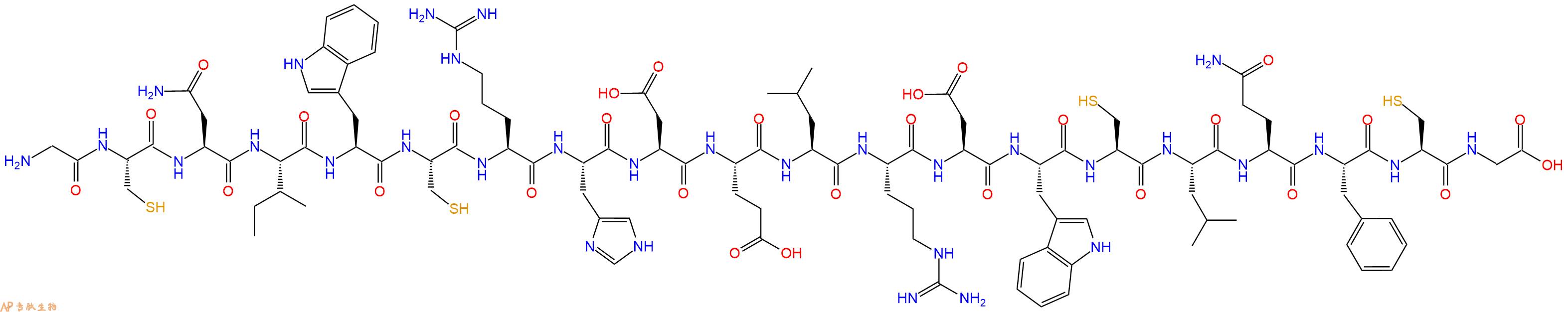 专肽生物产品H2N-Gly-Cys-Asn-Ile-Trp-Cys-Arg-His-Asp-Glu-Leu-Arg-Asp-Trp-Cys-Leu-Gln-Phe-Cys-Gly-OH
