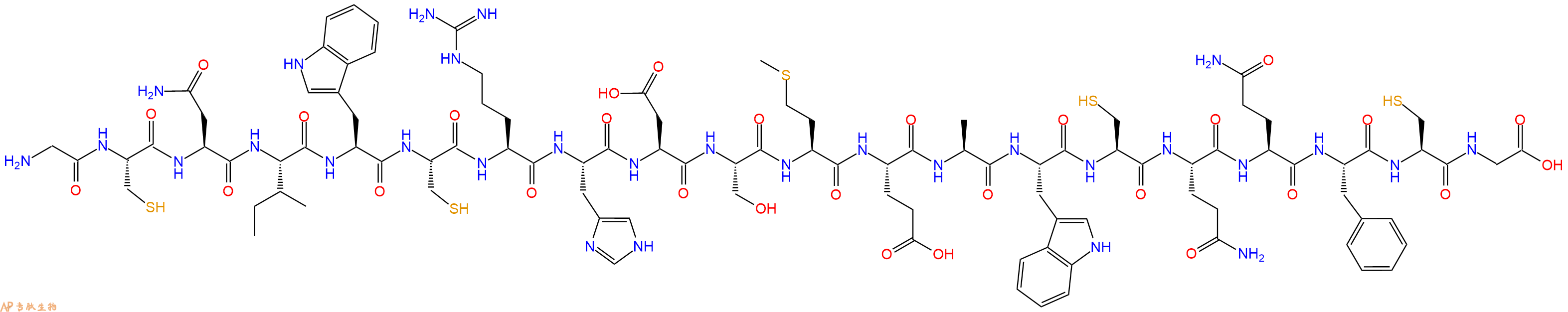 专肽生物产品H2N-Gly-Cys-Asn-Ile-Trp-Cys-Arg-His-Asp-Ser-Met-Glu-Ala-Trp-Cys-Gln-Gln-Phe-Cys-Gly-OH