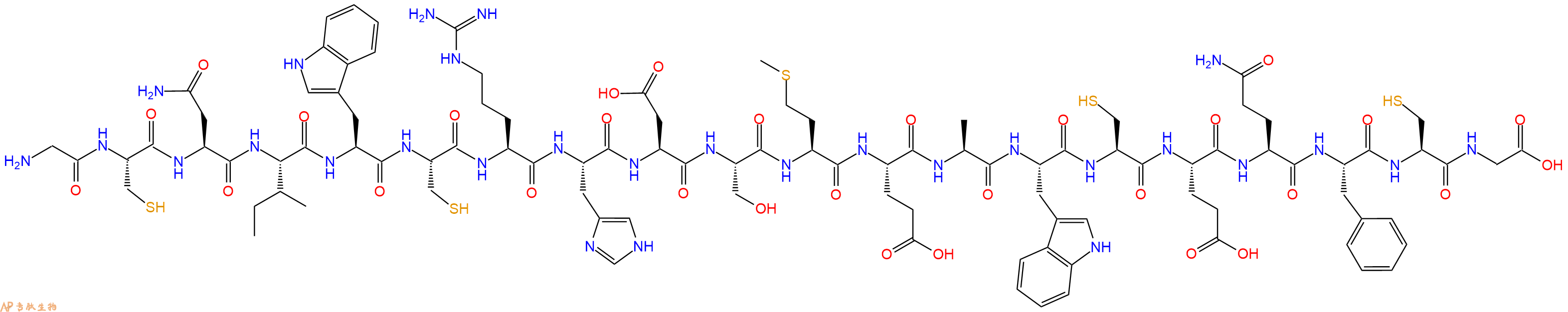 专肽生物产品H2N-Gly-Cys-Asn-Ile-Trp-Cys-Arg-His-Asp-Ser-Met-Glu-Ala-Trp-Cys-Glu-Gln-Phe-Cys-Gly-OH