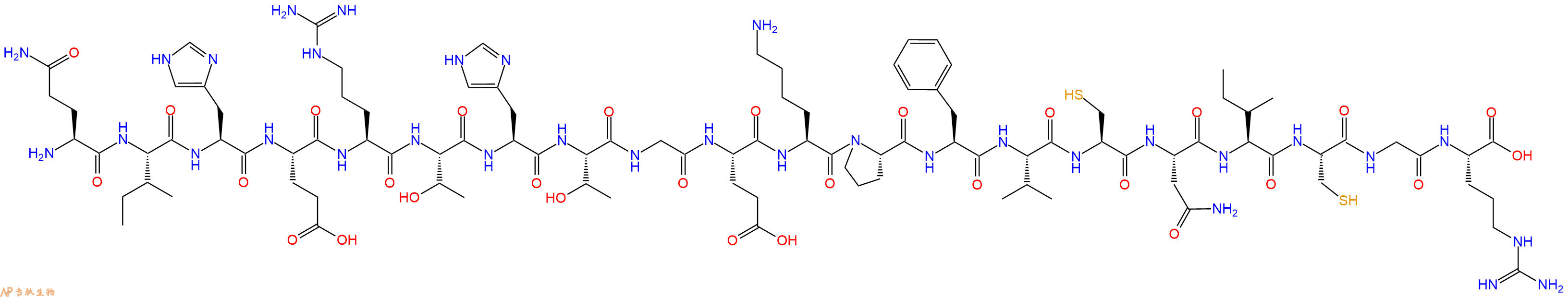 专肽生物产品H2N-Gln-Ile-His-Glu-Arg-Thr-His-Thr-Gly-Glu-Lys-Pro-Phe-Val-Cys-Asn-Ile-Cys-Gly-Arg-OH