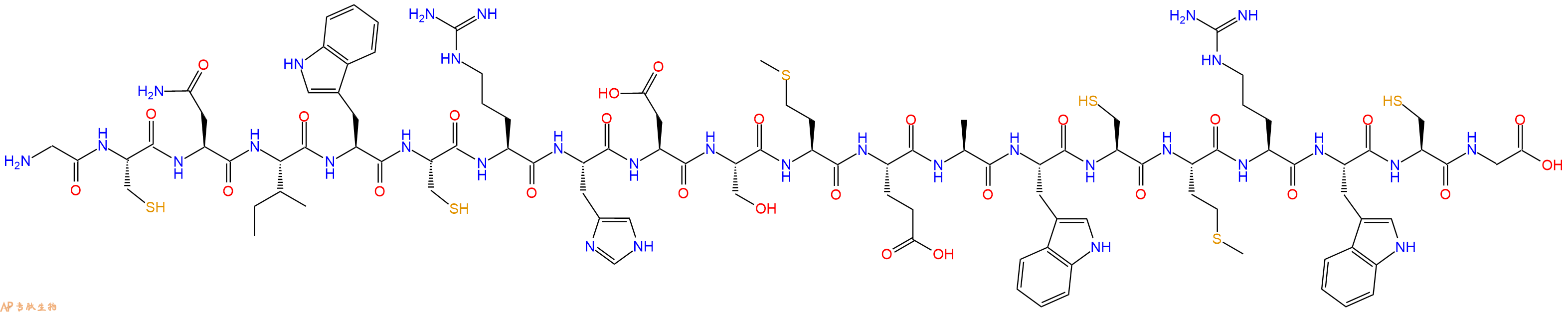 专肽生物产品H2N-Gly-Cys-Asn-Ile-Trp-Cys-Arg-His-Asp-Ser-Met-Glu-Ala-Trp-Cys-Met-Arg-Trp-Cys-Gly-OH