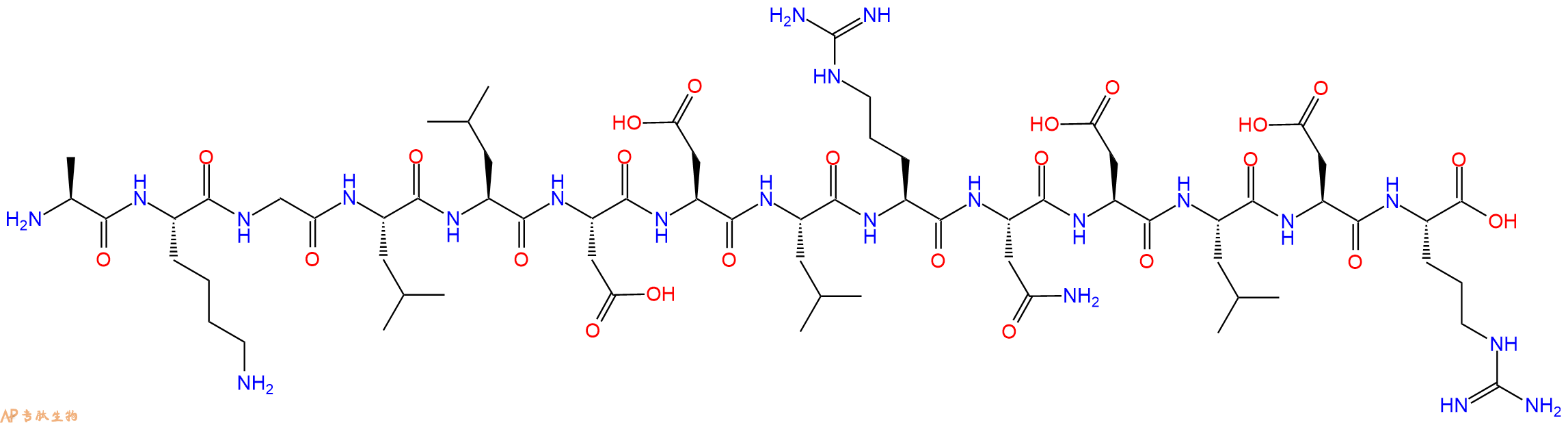 专肽生物产品H2N-Ala-Lys-Gly-Leu-Leu-Asp-Asp-Leu-Arg-Asn-Asp-Leu-Asp-Arg-OH