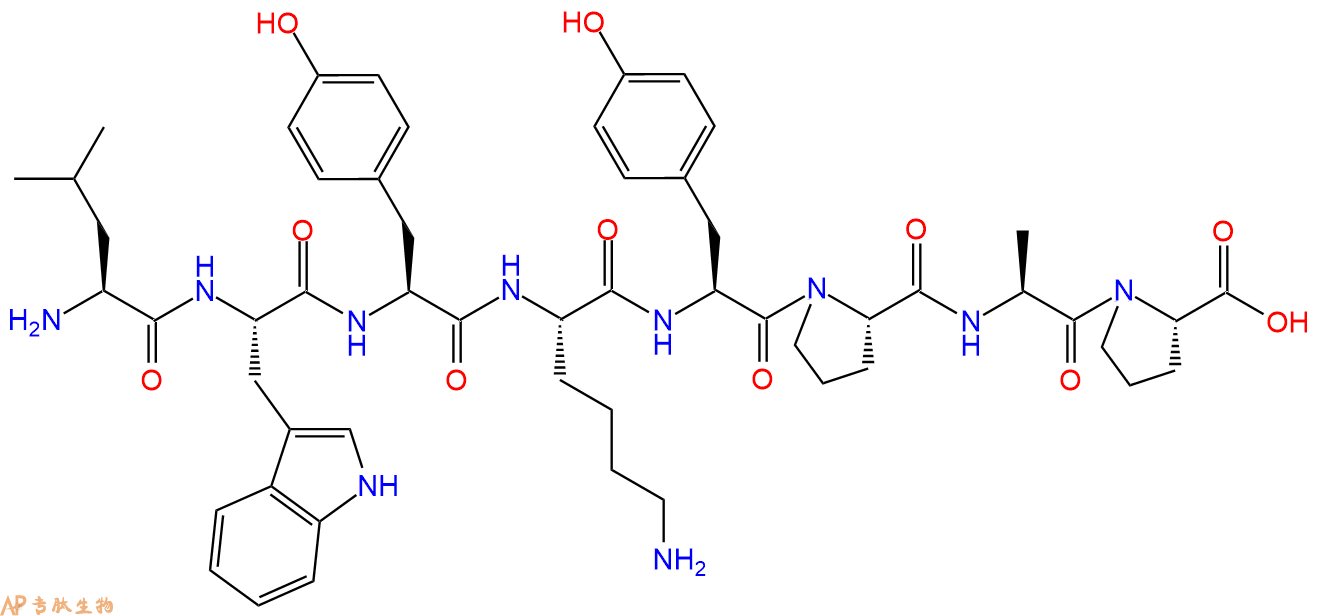 专肽生物产品H2N-Leu-Trp-Tyr-Lys-Tyr-Pro-Ala-Pro-OH