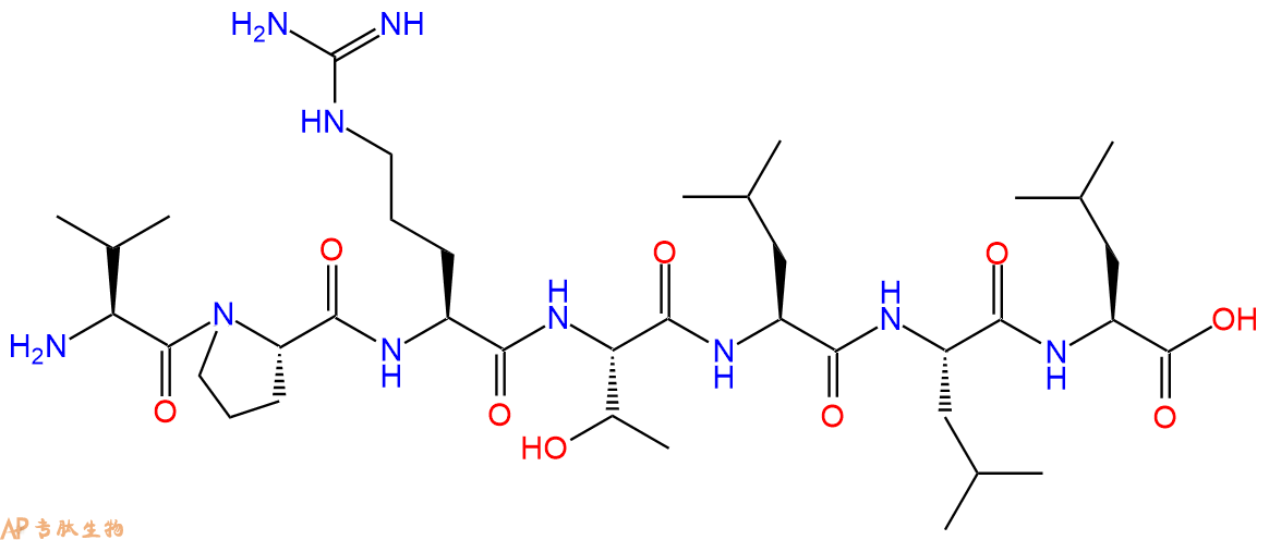 专肽生物产品H2N-Val-Pro-Arg-Thr-Leu-Leu-Leu-OH