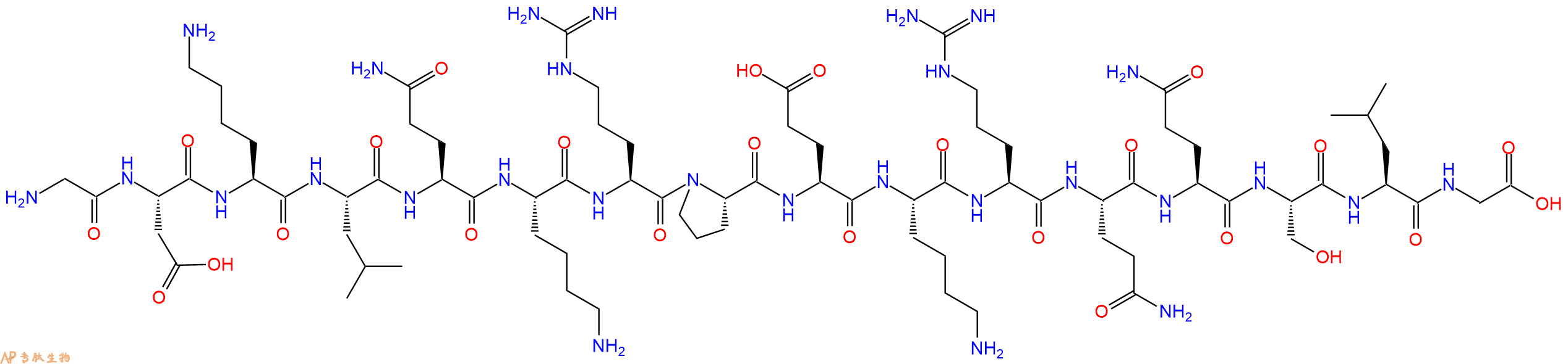 专肽生物产品H2N-Gly-Asp-Lys-Leu-Gln-Lys-Arg-Pro-Glu-Lys-Arg-Gln-Gln-Ser-Leu-Gly-OH