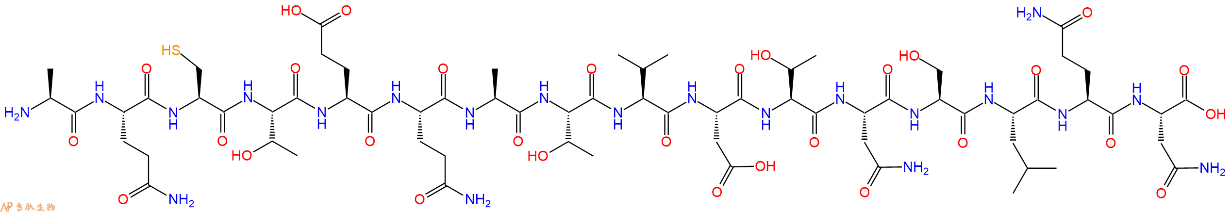 专肽生物产品H2N-Ala-Gln-Cys-Thr-Glu-Gln-Ala-Thr-Val-Asp-Thr-Asn-Ser-Leu-Gln-Asn-OH