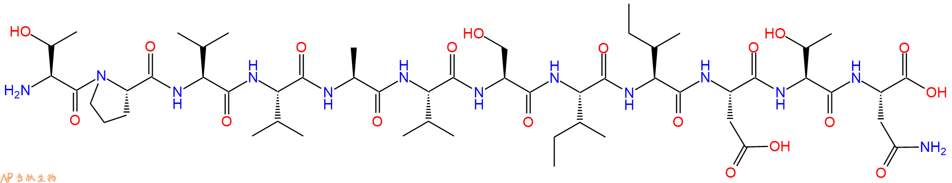 专肽生物产品H2N-Thr-Pro-Val-Val-Ala-Val-Ser-Ile-Ile-Asp-Thr-Asn-OH