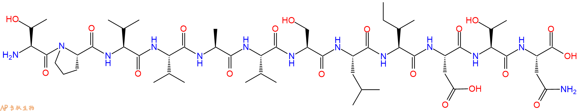 专肽生物产品H2N-Thr-Pro-Val-Val-Ala-Val-Ser-Leu-Ile-Asp-Thr-Asn-OH
