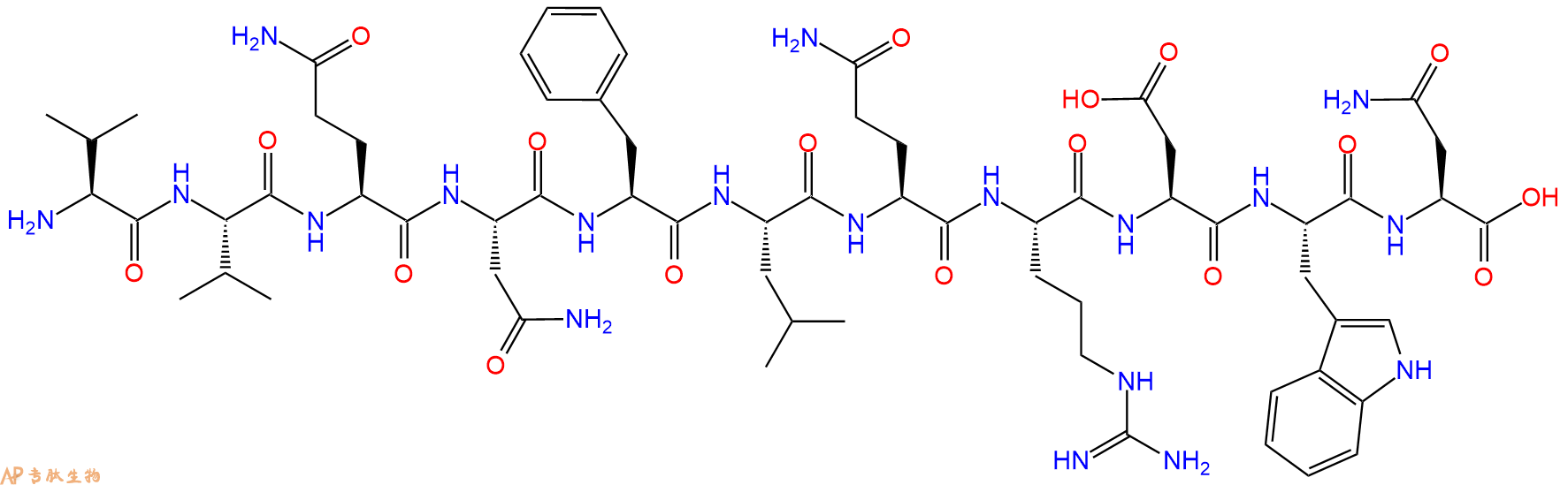 专肽生物产品H2N-Val-Val-Gln-Asn-Phe-Leu-Gln-Arg-Asp-Trp-Asn-OH